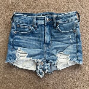 American Eagle Outfitters Light Blue Ripped Jean Shorts